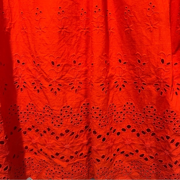 Madewell Bright Red Eyelet Lattice Cotton top size small - Picture 11 of 16